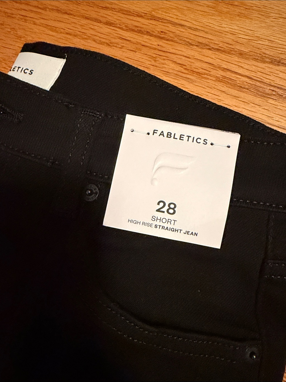 Fabletics Women's High-Rise Straight Jeans in Black. ***short*** never worn.
